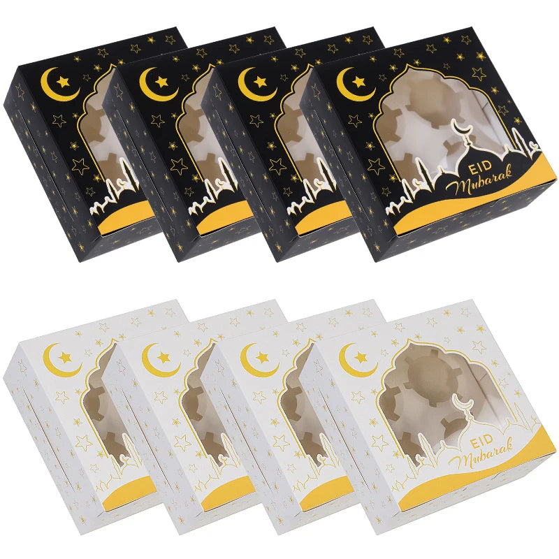 Eid Mubarak Cupcake Gift Boxes – Ramadan Kareem Party Decor Holiday Gift Boxes Babs