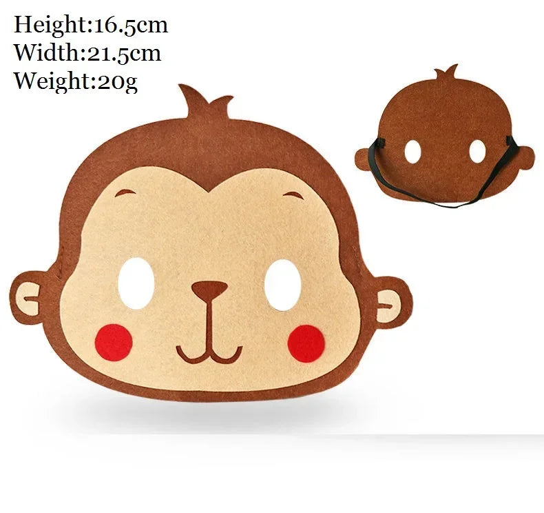 Kids Animal Felt Masks – Birthday, Cosplay & Forest Party Favors Kids Party Masks Babs monkey