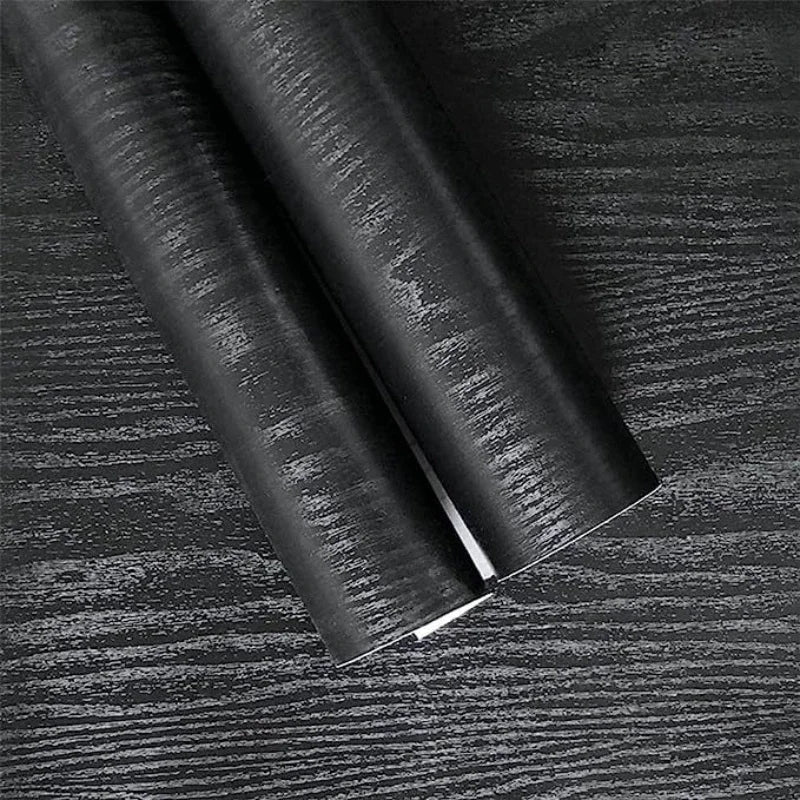 Black Wood Grain Self-Adhesive Wallpaper – Furniture Sticker Self-Adhesive Wallpaper Babs black 40X1000CM