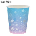 Snowflake Party Supplies – Cups, Plates, Napkins & Tablecloth Party Tableware Set Babs 10pcs Cups others