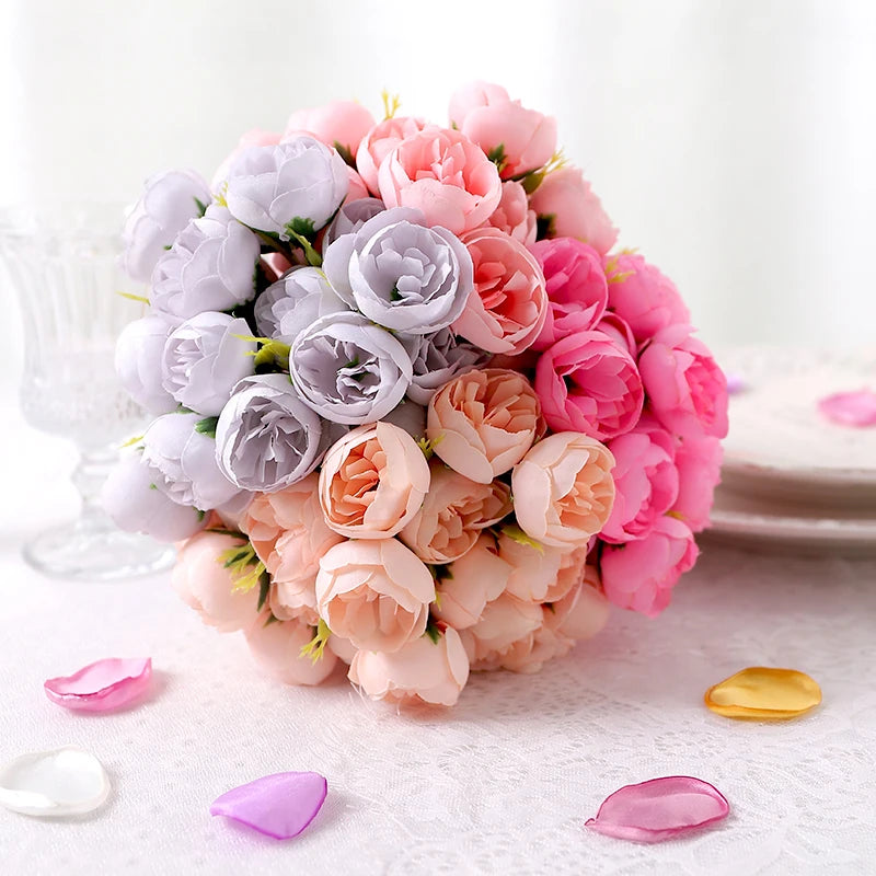 27-Head Silk Rose Artificial Flowers – Wedding & Home Décor Artificial Silk Flowers Babs