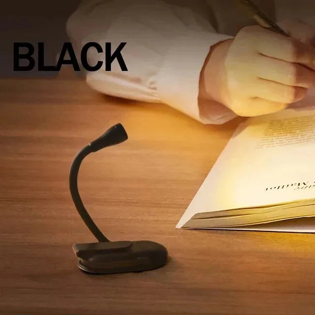 Clip-On LED Book Light – USB Rechargeable & Dimmable | Babs Clip-On Book Light Babs Black