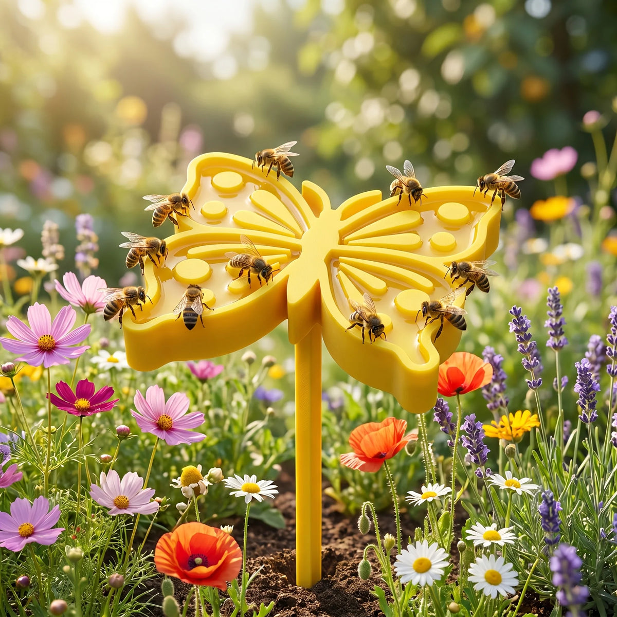 Bee & Butterfly Garden Water Feeder – Ground Insert Drinking Station Garden Water Feeder Babs