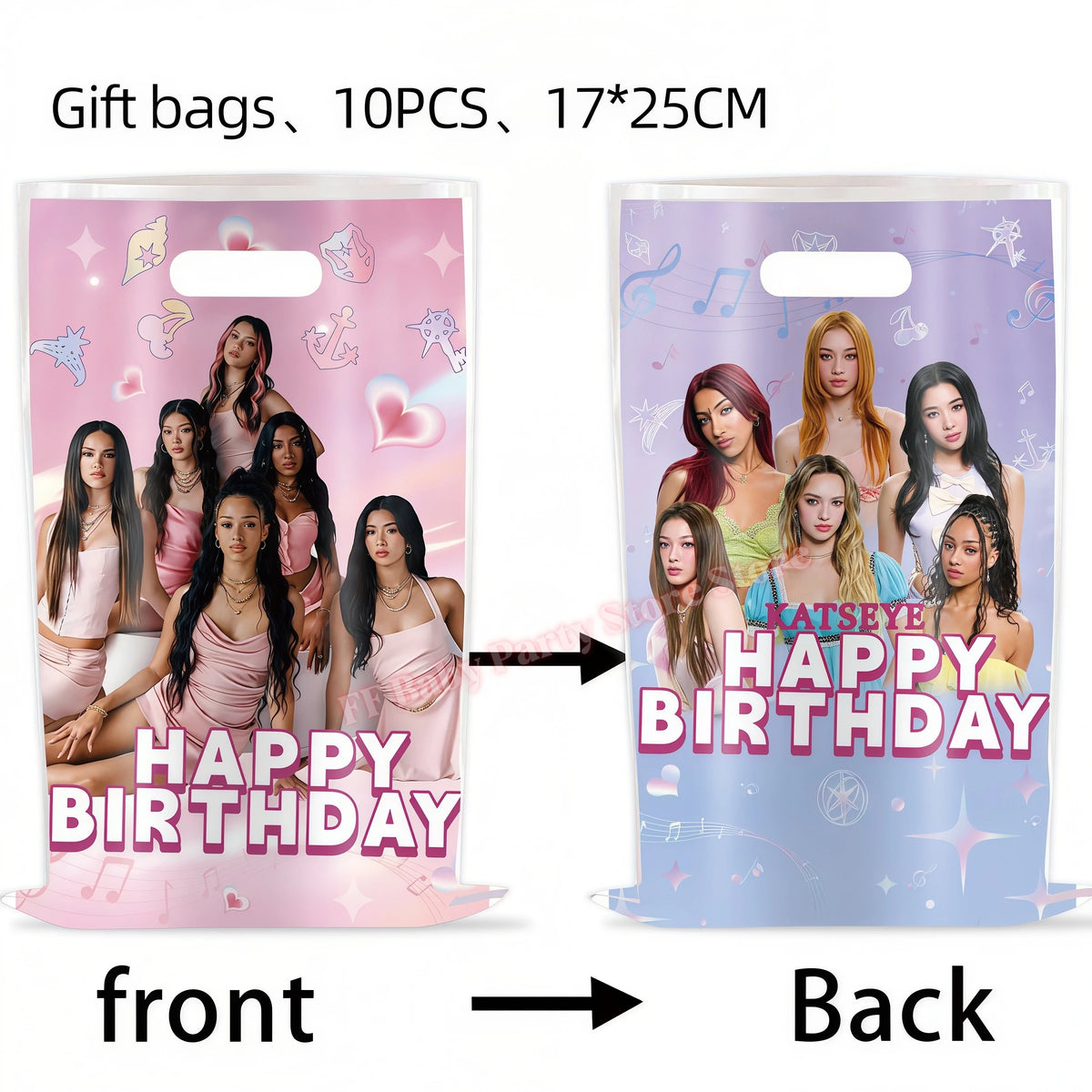 Katseye Kpop Birthday Party Supplies – Plates, Cups & Balloons Party Supplies Set Babs 10cps Gift bags 1