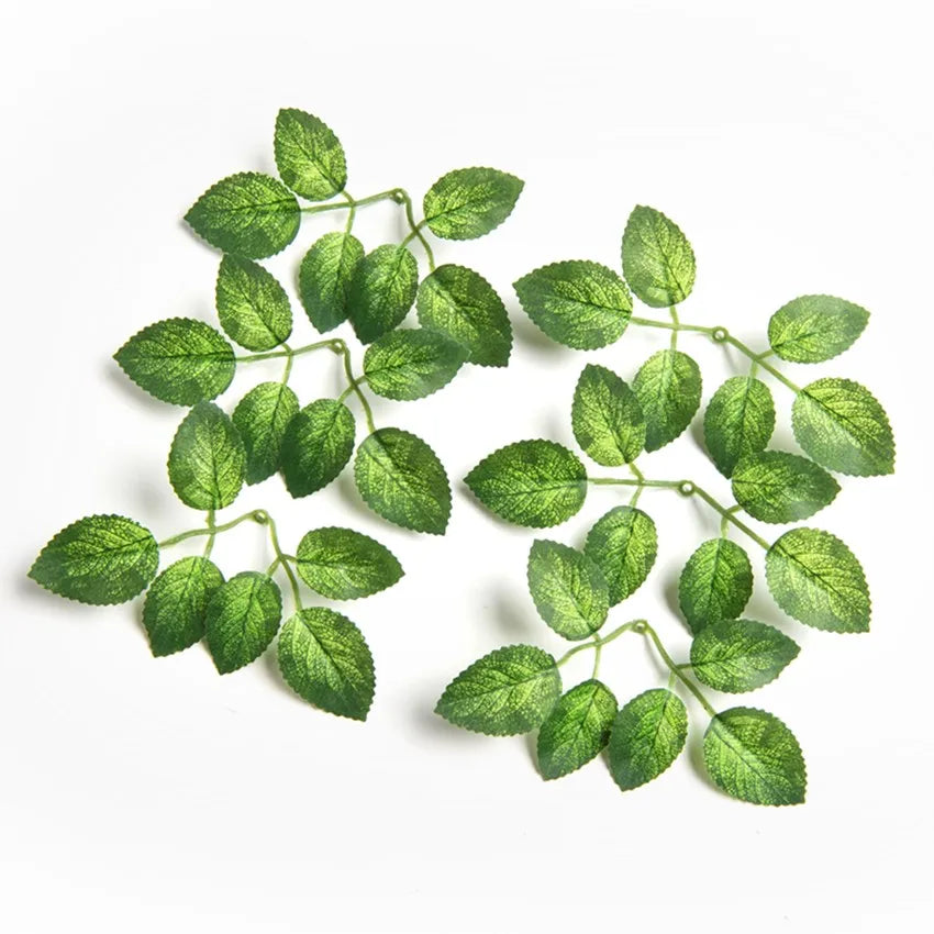 20pcs Silk Rose Leaves Artificial Greenery for Wedding & Home Decor Artificial Silk Leaves Babs 1