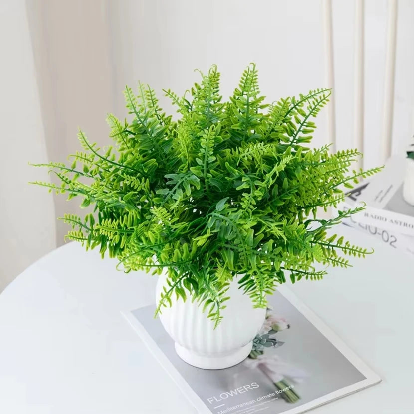 Artificial Persian Fern Leaves Plastic Faux Plant Décor 2/4 Pcs Artificial Plant Décor Babs
