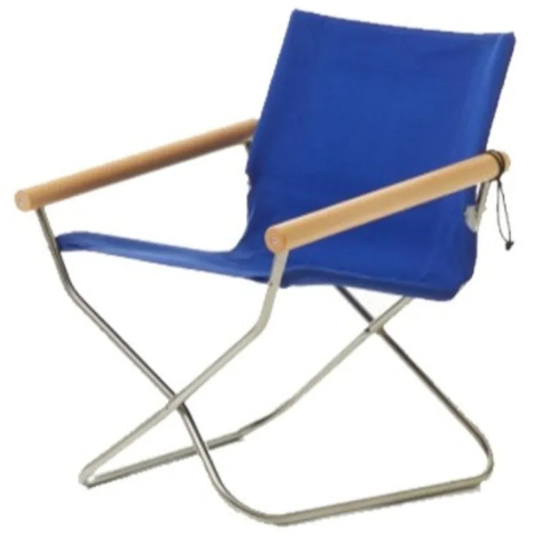 Portable Folding Armchair – Modern Minimalist Indoor & Outdoor Folding Armchair Babs Blue-Log Arm