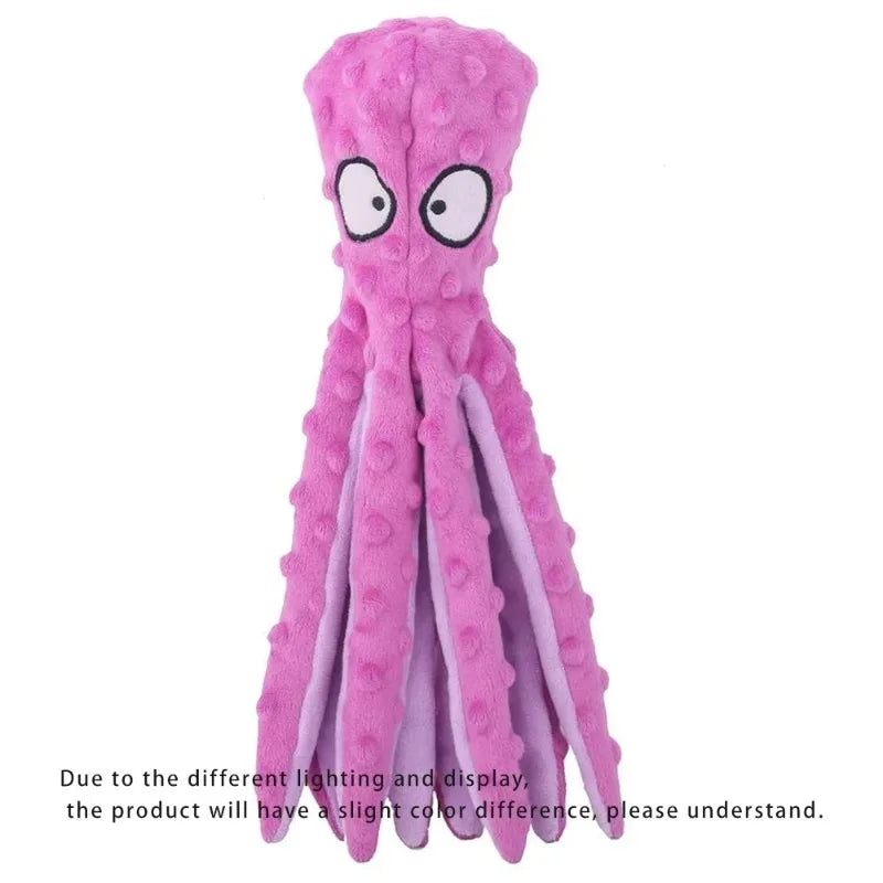 Interactive Squeaky Octopus Dog Toy – Plush Chew & Teething Interactive Dog Toy Babs