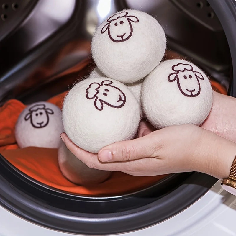 Wool Dryer Balls 3/6 Pack – Reusable Fabric Softener Felt Wool Dryer Balls Babs