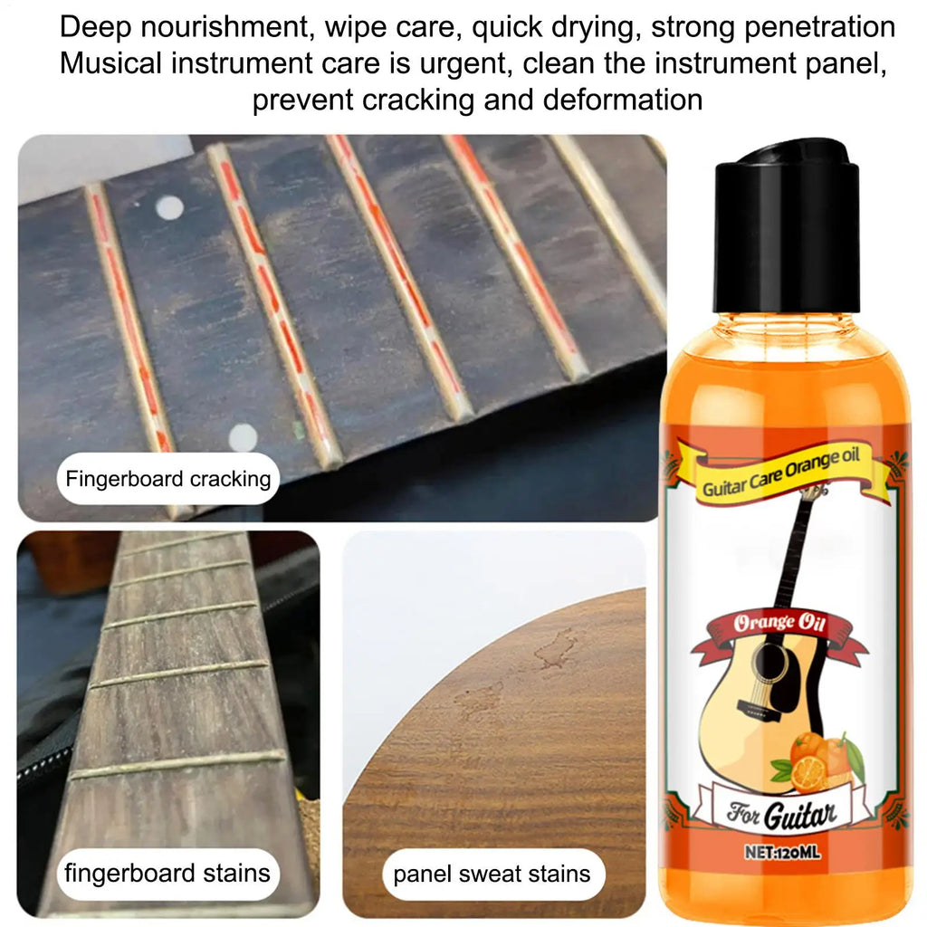 120ml Guitar Fretboard Oil Cleaning Kit with Cloth Guitar Care Kit Babs