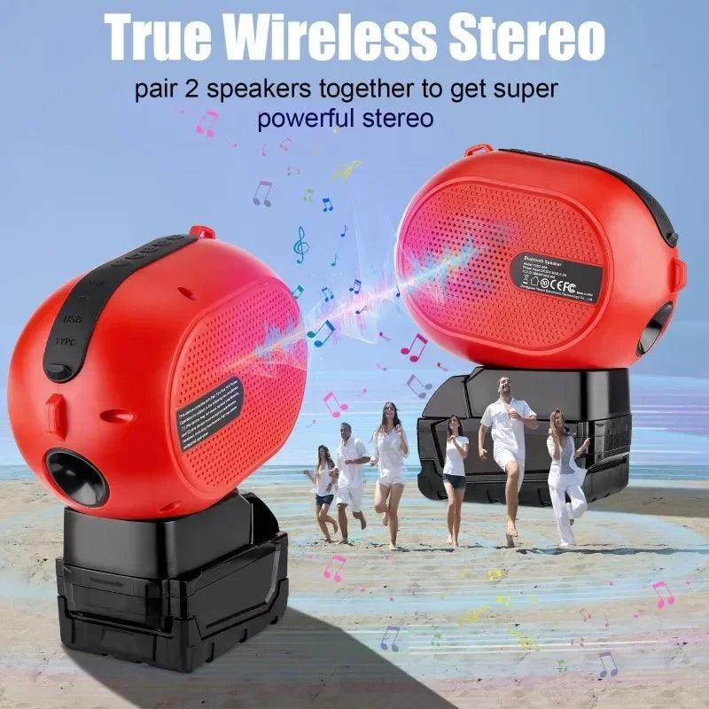 Jobsite Bluetooth Speaker for Makita/Bosch/Milwaukee 18-20V Battery Jobsite Bluetooth Speaker Babs