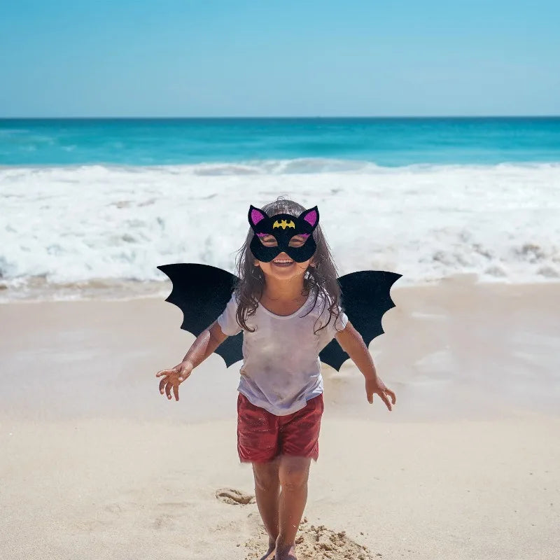 Kids Halloween Bat Wings & Mask Costume Set – Ages 6-15 Halloween Costume Set Babs