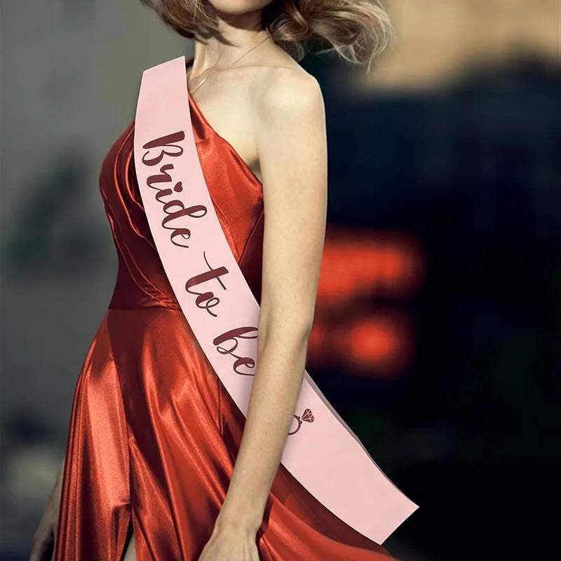 Bride To Be Satin Sash & Veil – Bachelorette Party Set Bridal Party Sash Set Babs