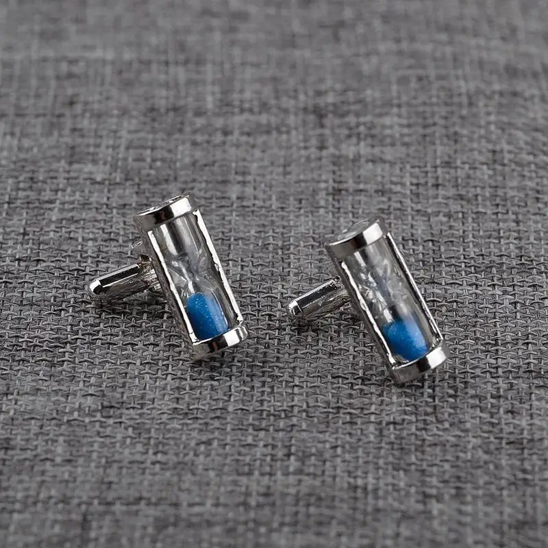 Blue Hourglass Cufflinks for Men – Wedding & Party Gift Men's Cufflinks Babs