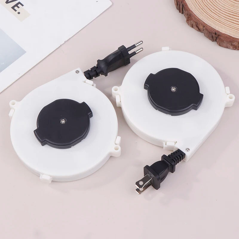 Retractable Power Reel Cable 1.6m | US & EU Plug 220V Retractable Power Cable Babs