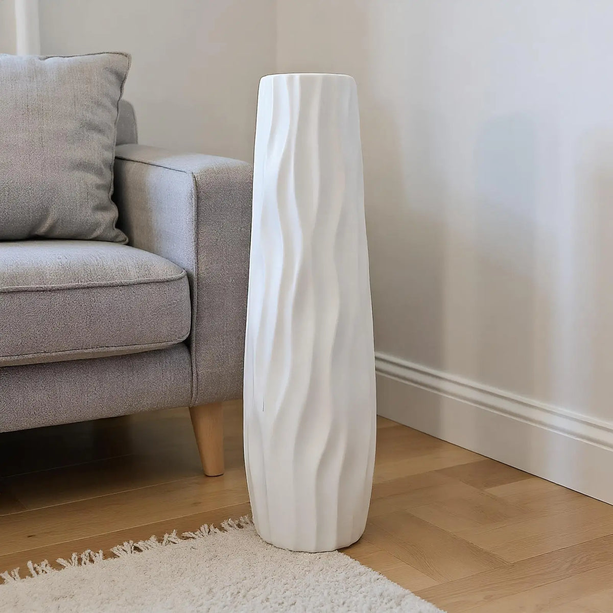 Large Textured Floor Vase | Modern Hydroponic Standing Decor Decorative Floor Vase Babs