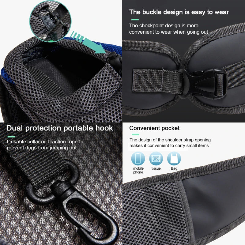 Mesh Pet Carrier Sling Bag – Crossbody Backpack for Cats & Dogs Pet Carrier Bag Babs