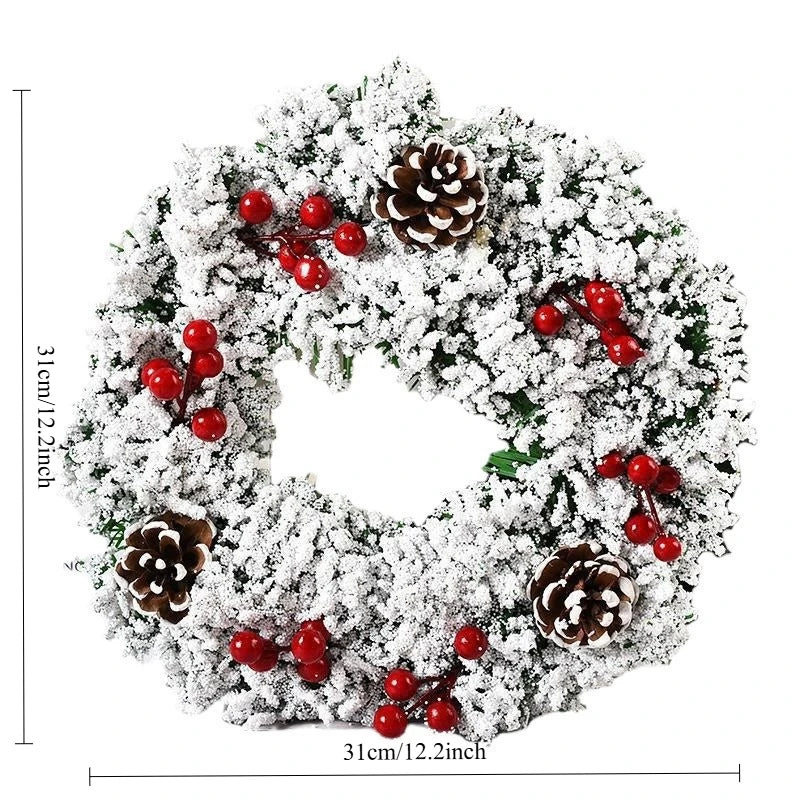 PVC Christmas Pine Needle Snow Garland – Door & Window Decor Christmas Garland Babs white snow