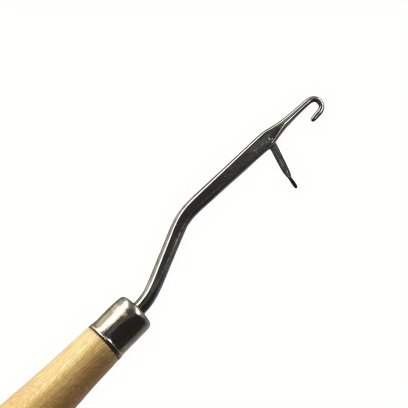 Latch Hook Crochet Tool – Wood Handle for Rug & Hair Weaving Latch Hook Tool Babs
