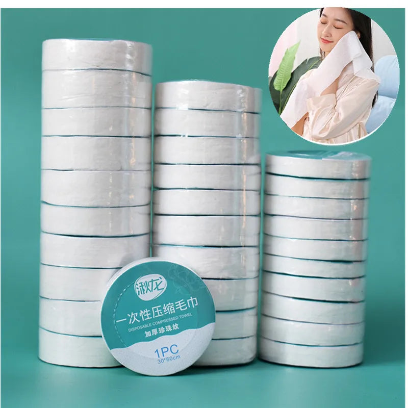 Compressed Travel Towels 100% Cotton Quick-Dry Washcloths 1/10 PC Compressed Travel Towel Babs