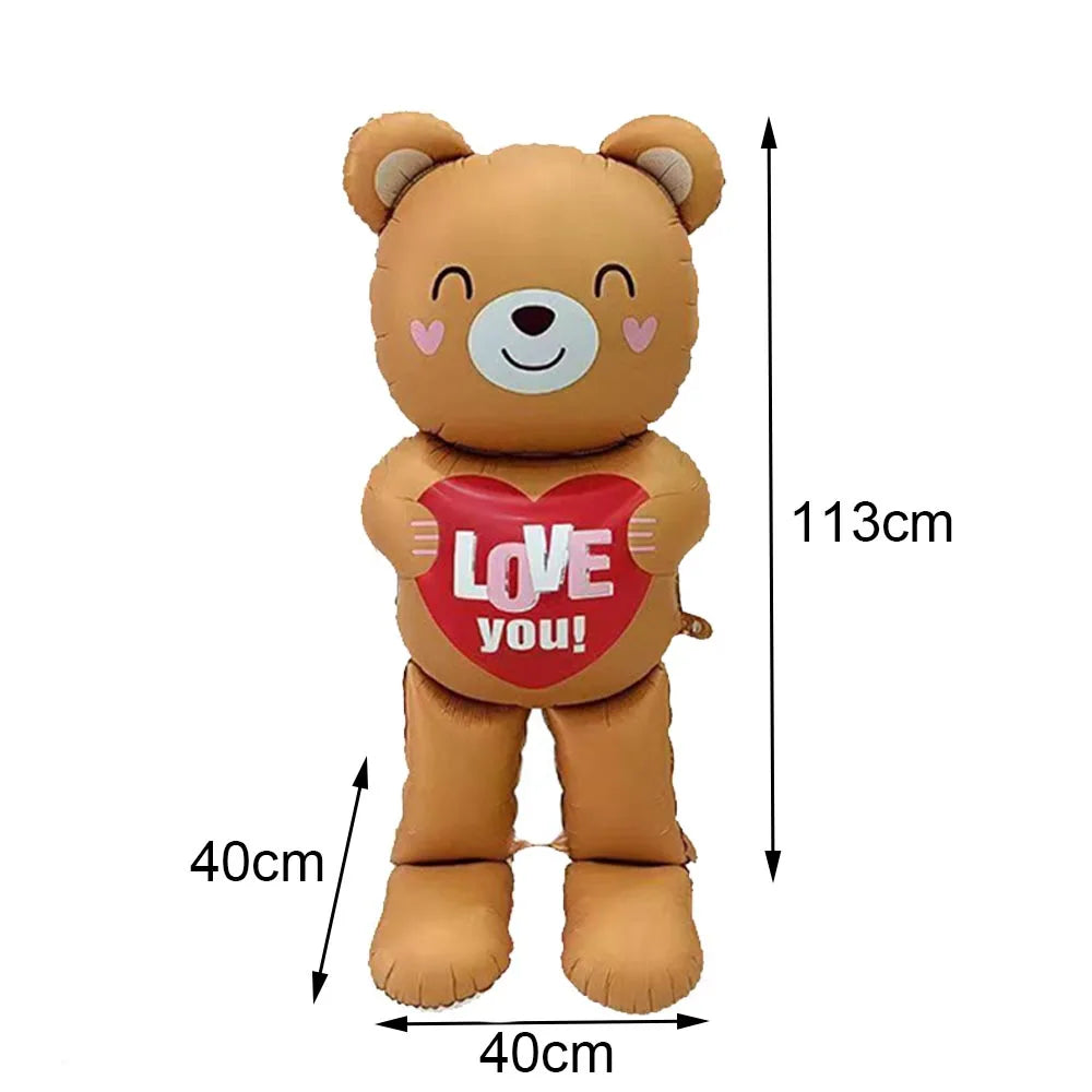 Large Standing Teddy Bear Foil Balloon – Party & Wedding Decor Foil Party Balloon Babs