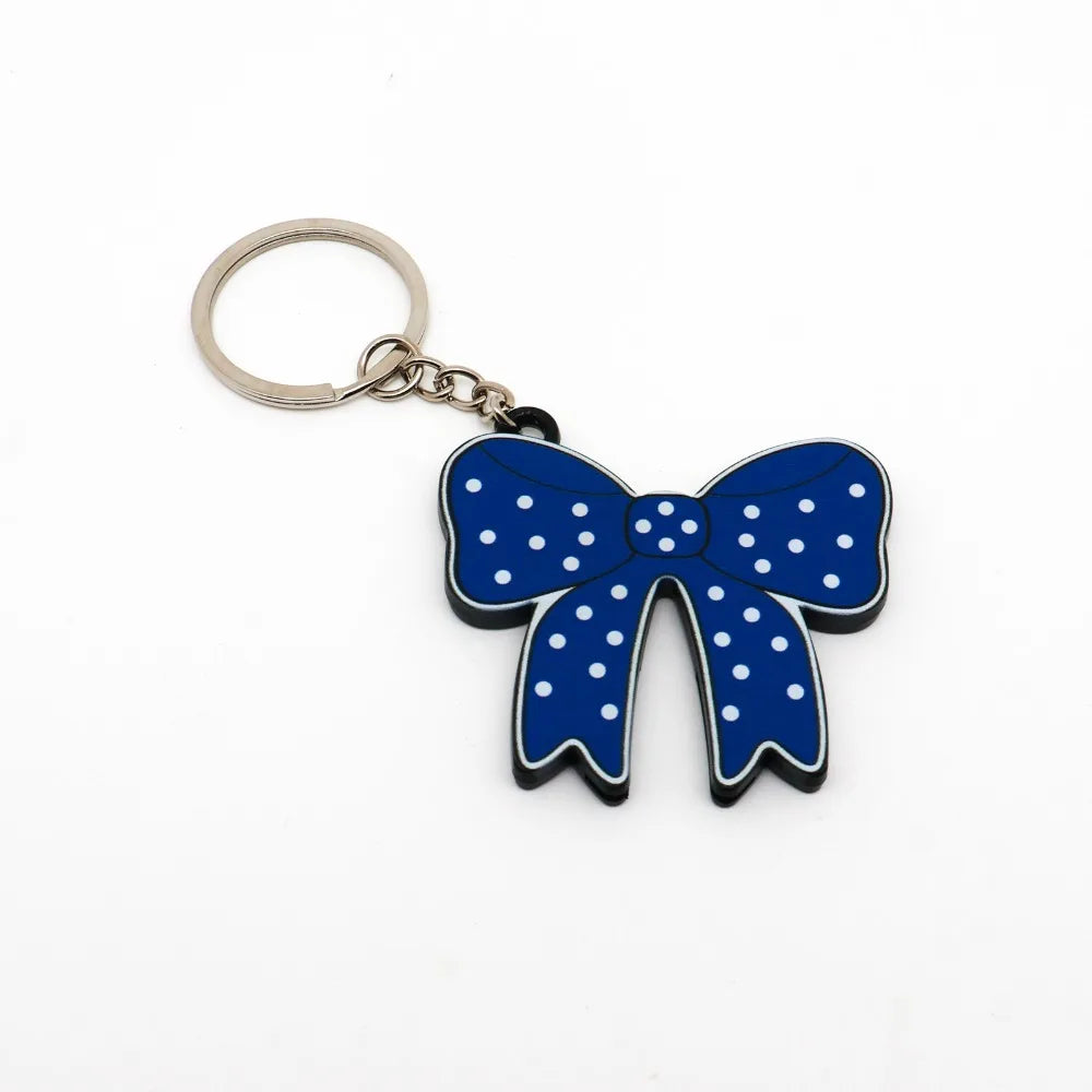 Bow Tie Keychain Bottle Opener – Cute Plastic Accessory Keychain Bottle Opener Babs Blue