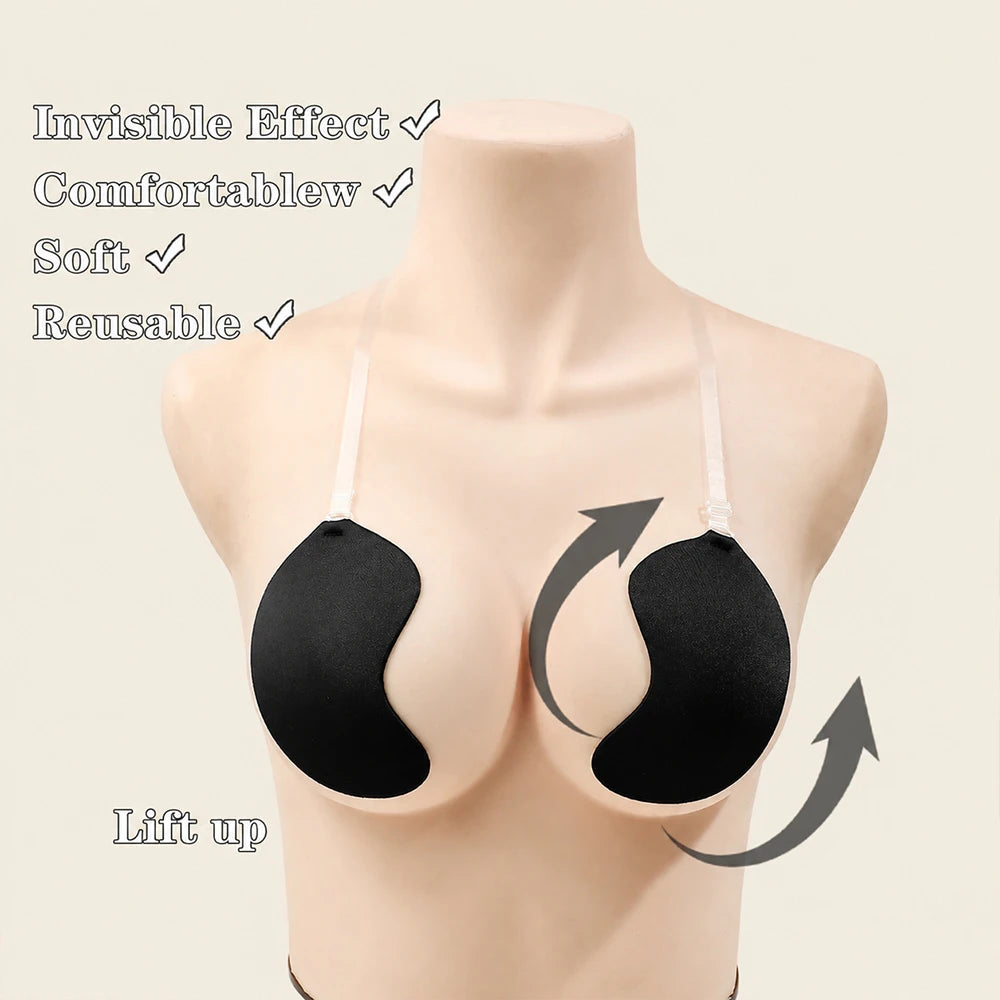 Silicone Stick-On Bra – Strapless Adhesive Nipple Covers Adhesive Silicone Bra Babs