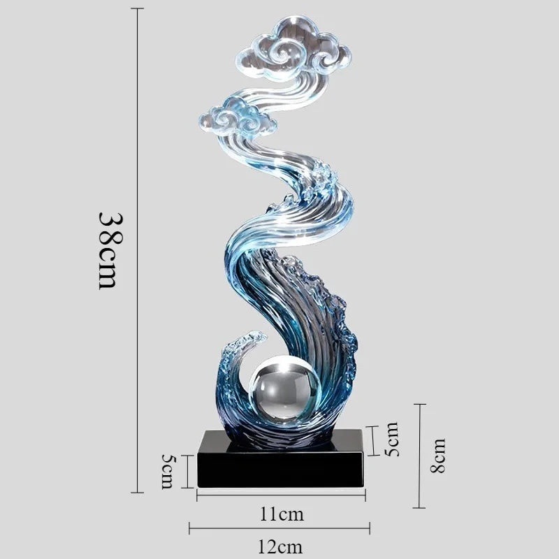 Luxury Transparent Resin Flower Sculpture | Modern Home Décor Resin Art Sculpture Babs