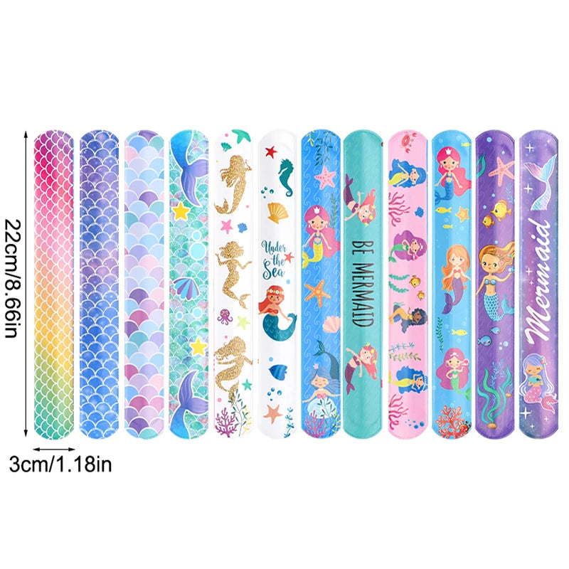 Mermaid Slap Bracelets 12/24pcs – Kids Party Favors & Bag Fillers Party Favor Bracelets Babs