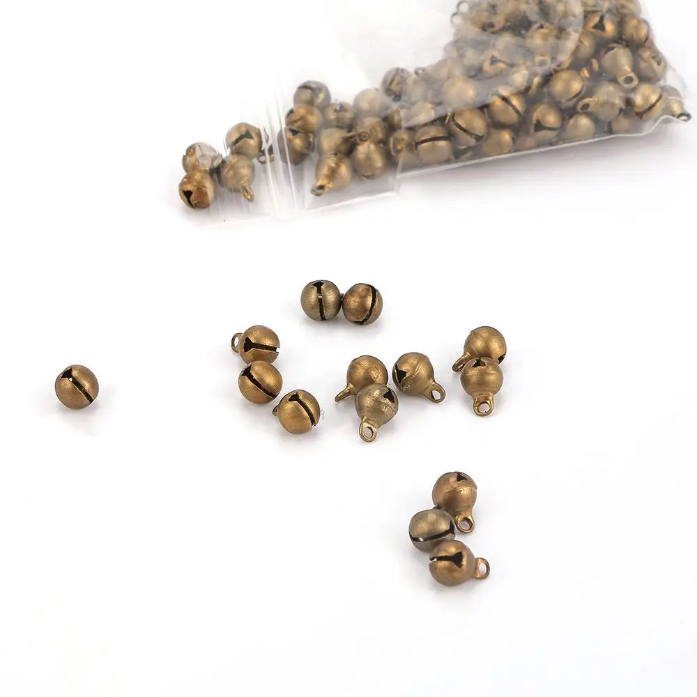 100Pcs Retro Bronze Copper Bell Beads – Christmas DIY Crafts DIY Craft Beads Babs