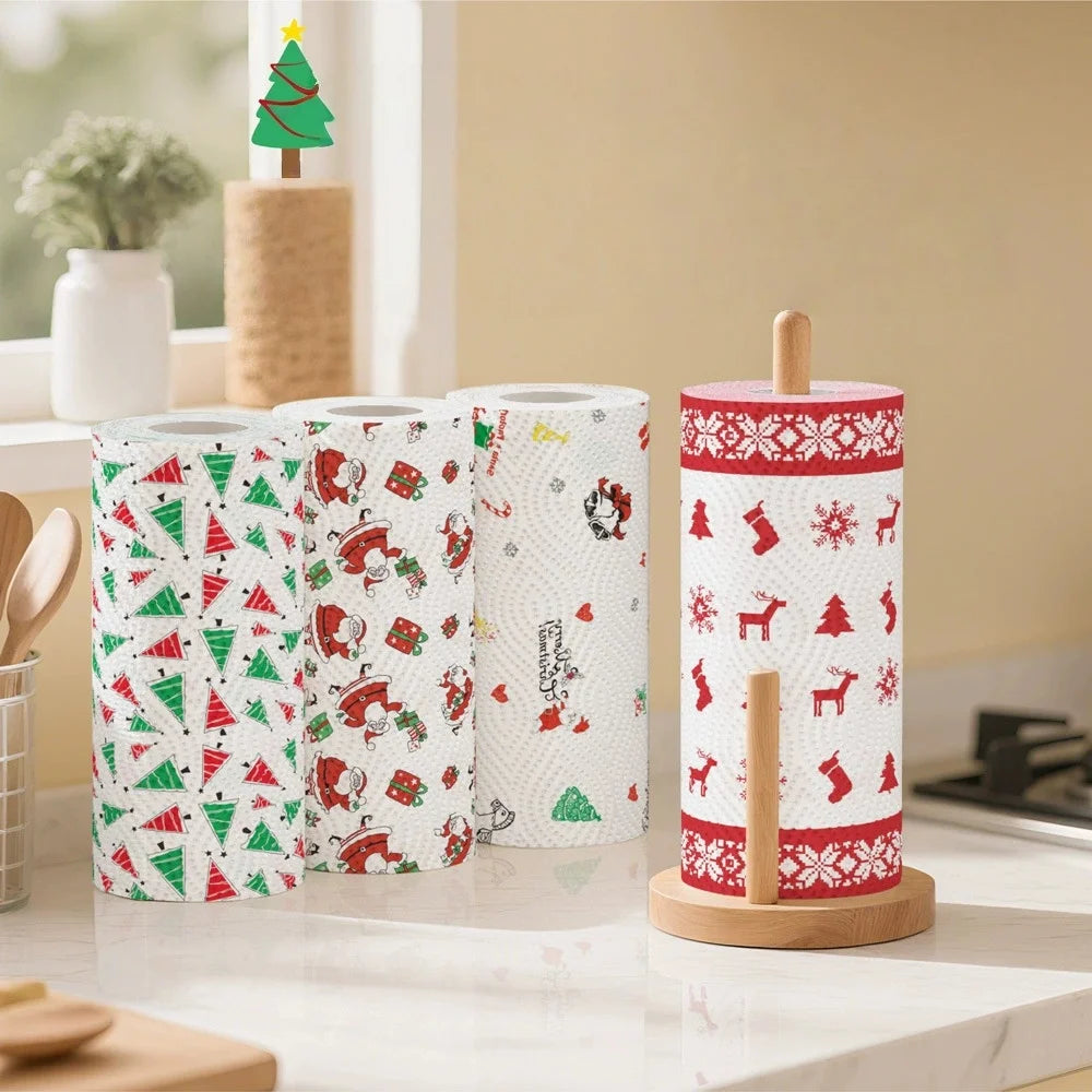 Christmas Paper Towels – Holiday Print Disposable Rolls, 48 Sheets Holiday Paper Towels Babs