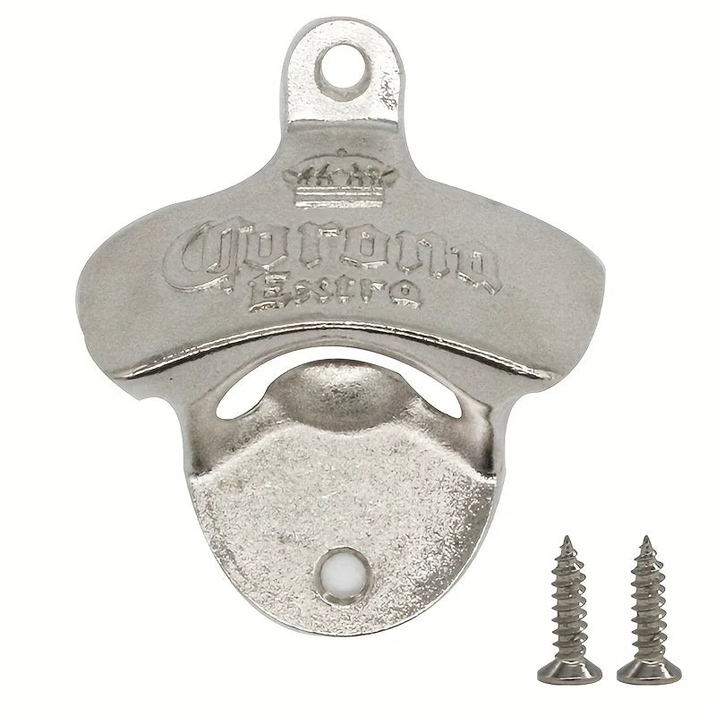 Vintage Wall Mounted Bottle Opener – Zinc Alloy Rustic Bar Wall Bottle Opener Babs Silvery
