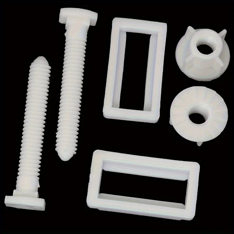 4pcs Universal Toilet Seat Fixing Bolts, Screws & Cover Plates Toilet Seat Hardware Babs