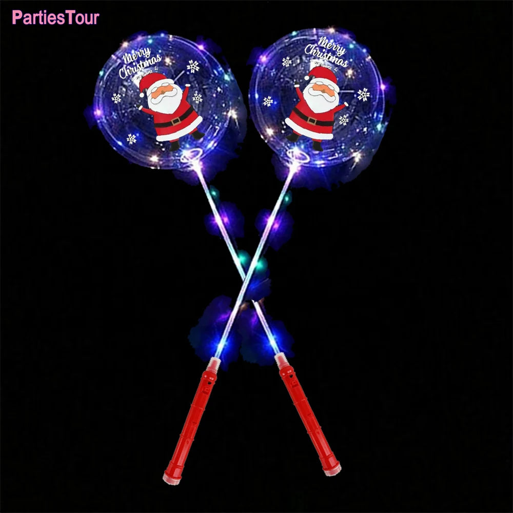 Christmas LED BoBo Balloons Set – Flashing Handle & 70cm Stick LED Party Balloons Babs