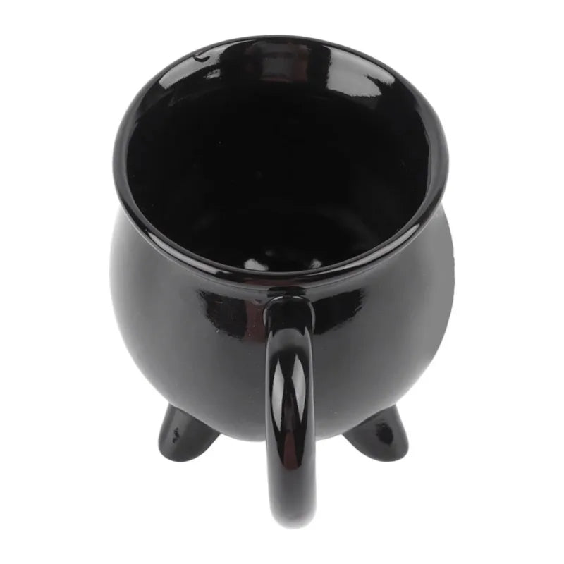 Witch Cauldron Ceramic Mug 300ml – Halloween Black Pot Cup Ceramic Novelty Mug Babs