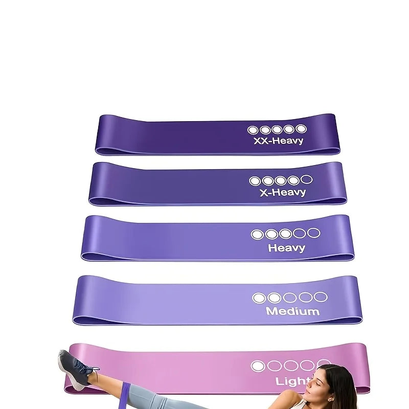 5-Piece Yoga Resistance Bands Set for Strength & Body Shaping Resistance Band Set Babs PURPLE