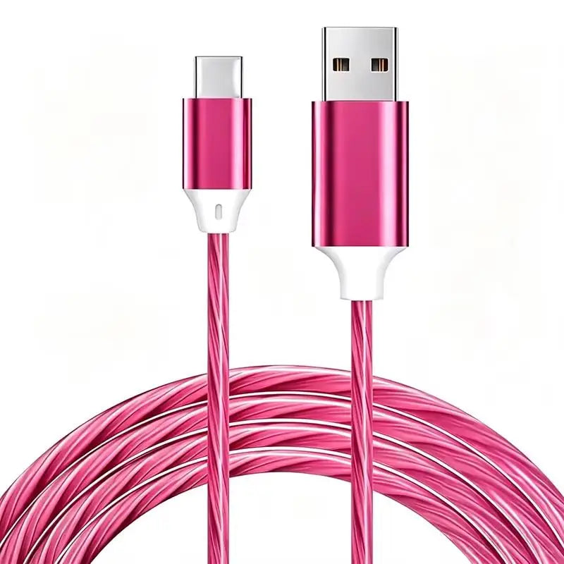 LED Flowing Light USB-C Fast Charging Cable | Glow Effect LED Charging Cable Babs A14