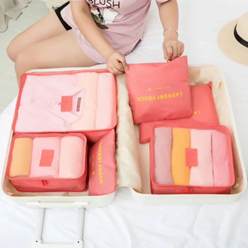 6-Piece Travel Storage Bags – Waterproof Luggage Organizers Travel Storage Bags Babs