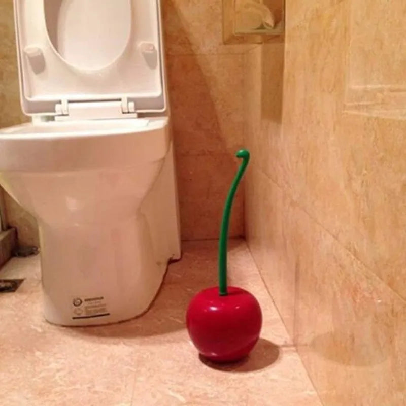 Cherry Toilet Brush & Holder Set – Cute Long Handle Toilet Brush Set Babs