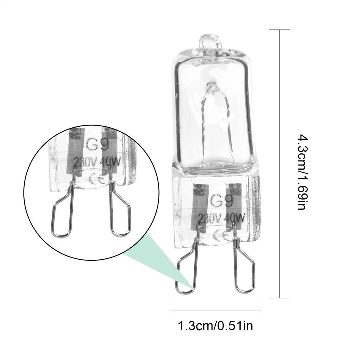 G9 40W Halogen Bulb – High-Temp Oven & Appliance Light Halogen Appliance Bulb Babs
