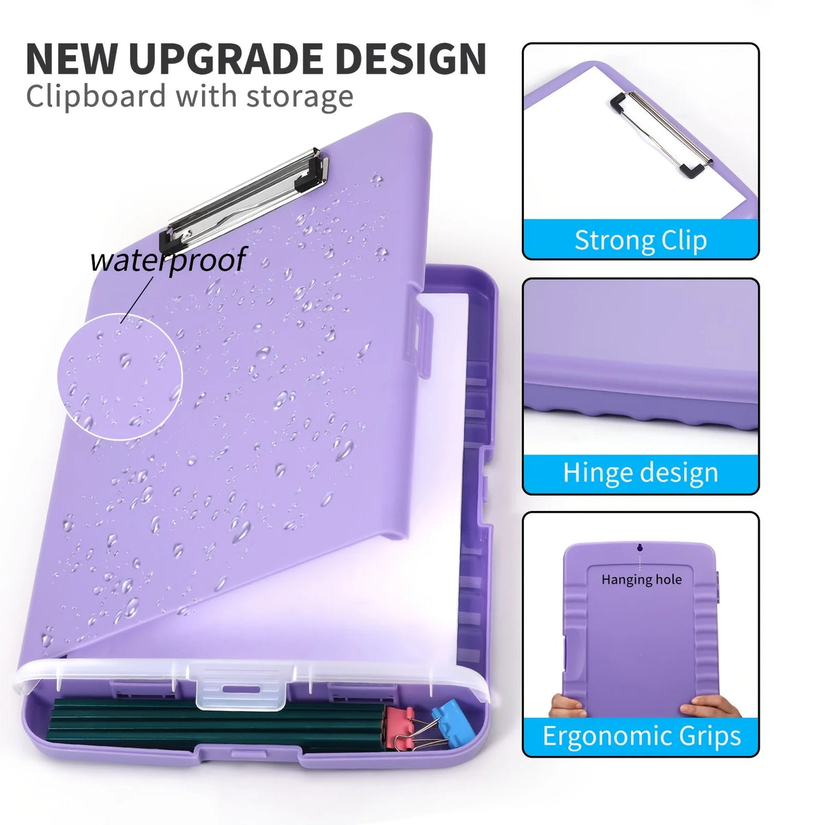 Foldable Clipboard 9.5x13" Rugged Portable Writing Board | Multi-Color Foldable Clipboard Babs