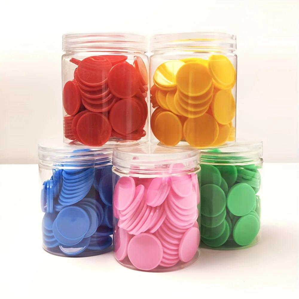 100 Multi-Color Plastic Counting Chips – Math Teaching Aid Math Counting Chips Babs