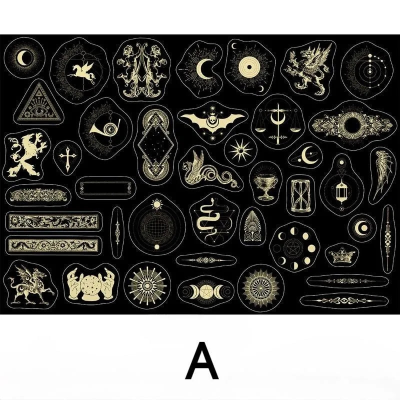 40pc Gold Constellation Washi Stickers for Scrapbooking & Journals Decorative Craft Stickers Babs