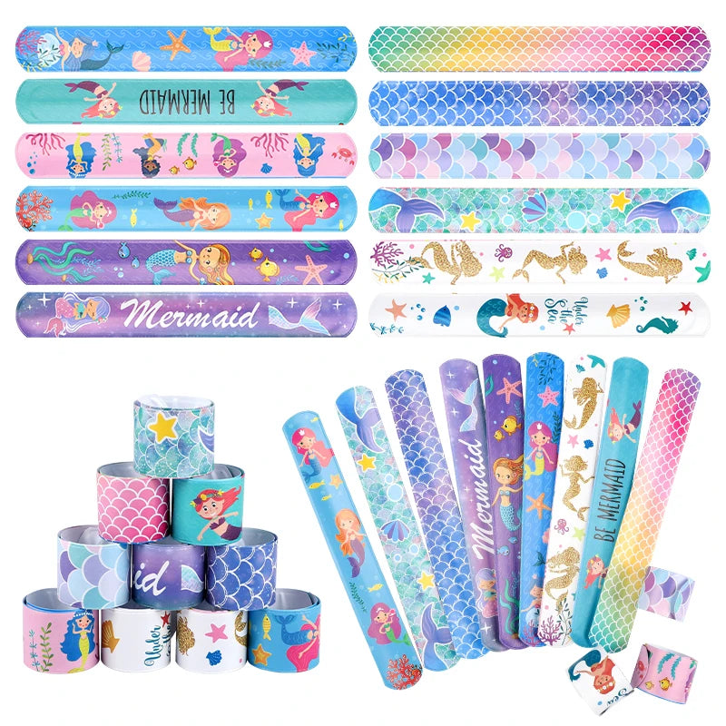 Mermaid Slap Bracelets 12/24pcs – Kids Party Favors & Bag Fillers Party Favor Bracelets Babs