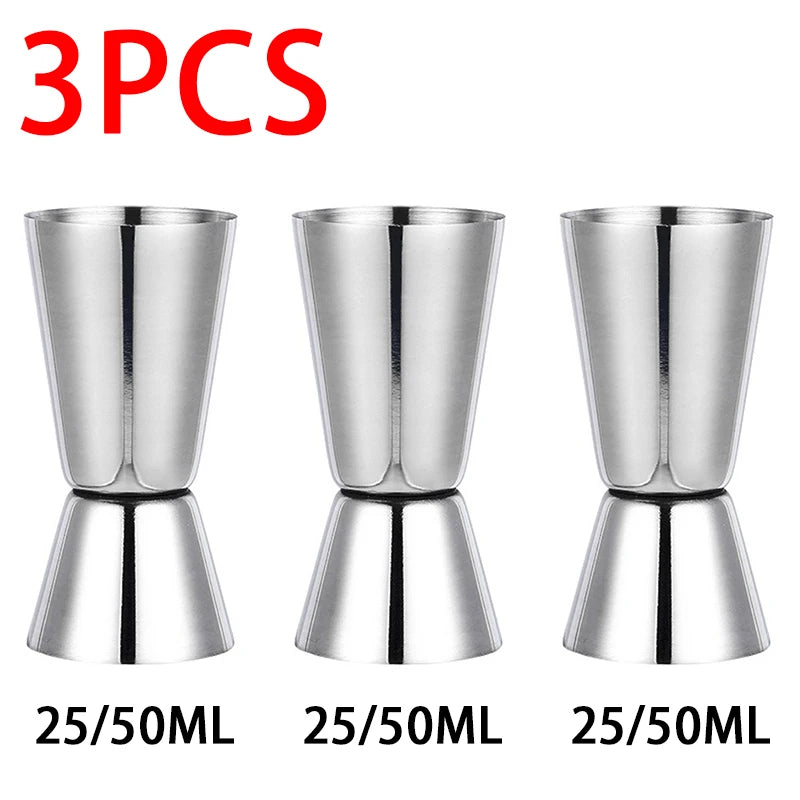 Stainless Steel Dual Shot Cocktail Jigger – Bar Measure Cup Cocktail Jigger Babs 3pcs 25-50ML