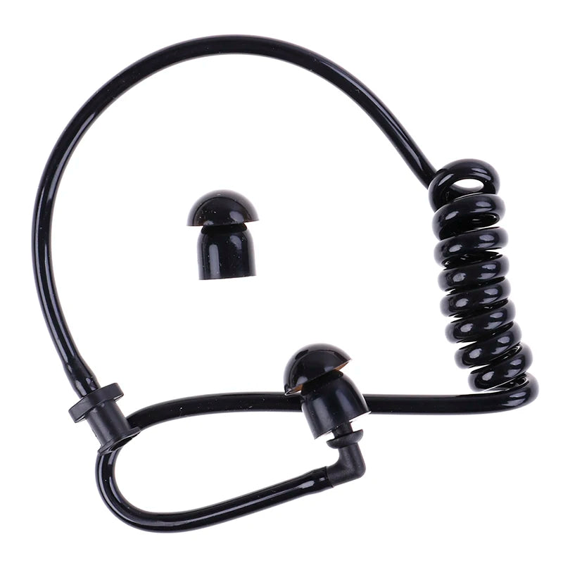 Black Coil Acoustic Air Tube Earplug – Universal Radio Earpiece Earpiece Air Tube Babs
