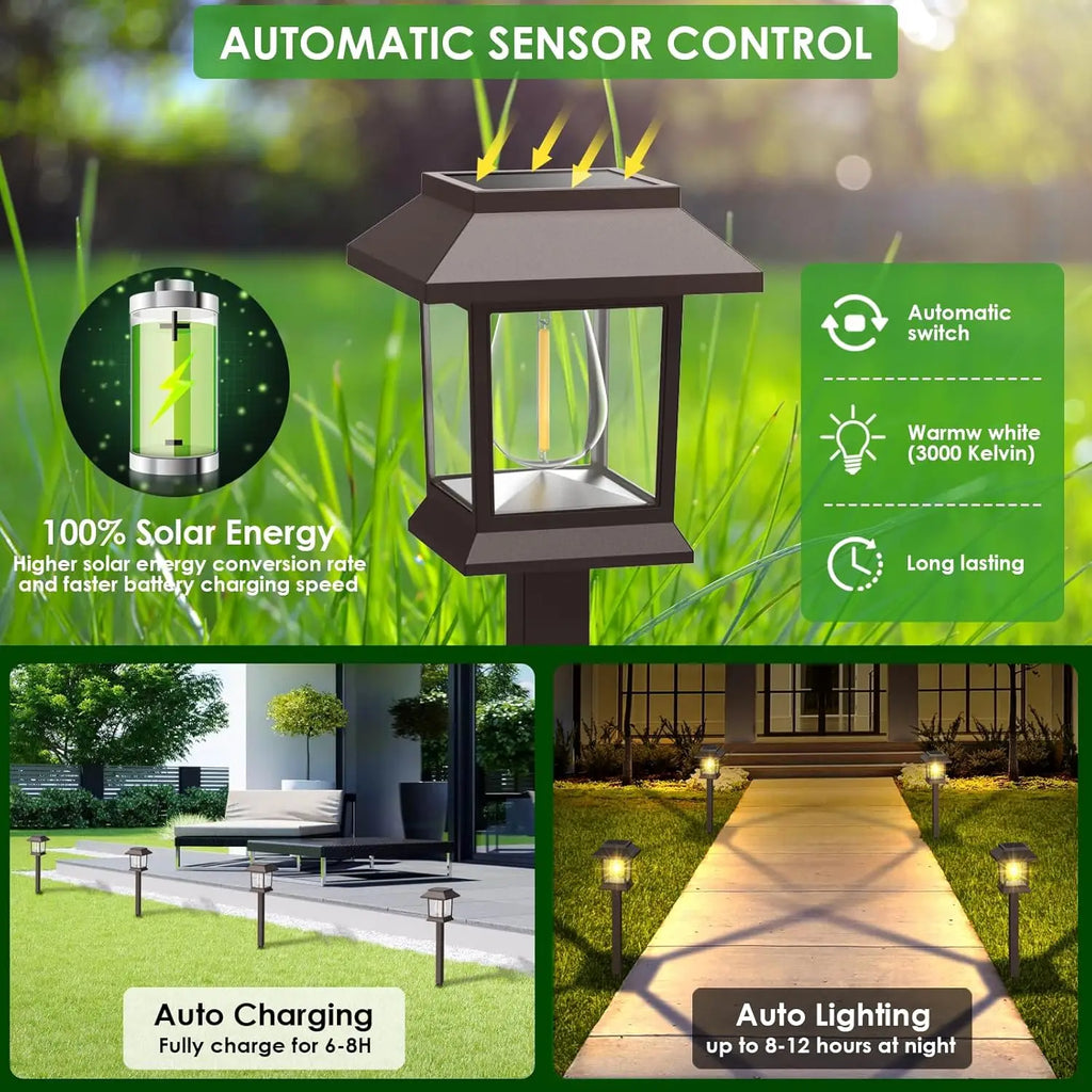 Solar Pathway Lights Outdoor Waterproof LED Garden Walkway Solar Pathway Lights Babs