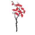 Silk Plum Blossom Peach Branch Artificial Flowers – Spring Decor Artificial Flower Branch Babs Red 3 pcs