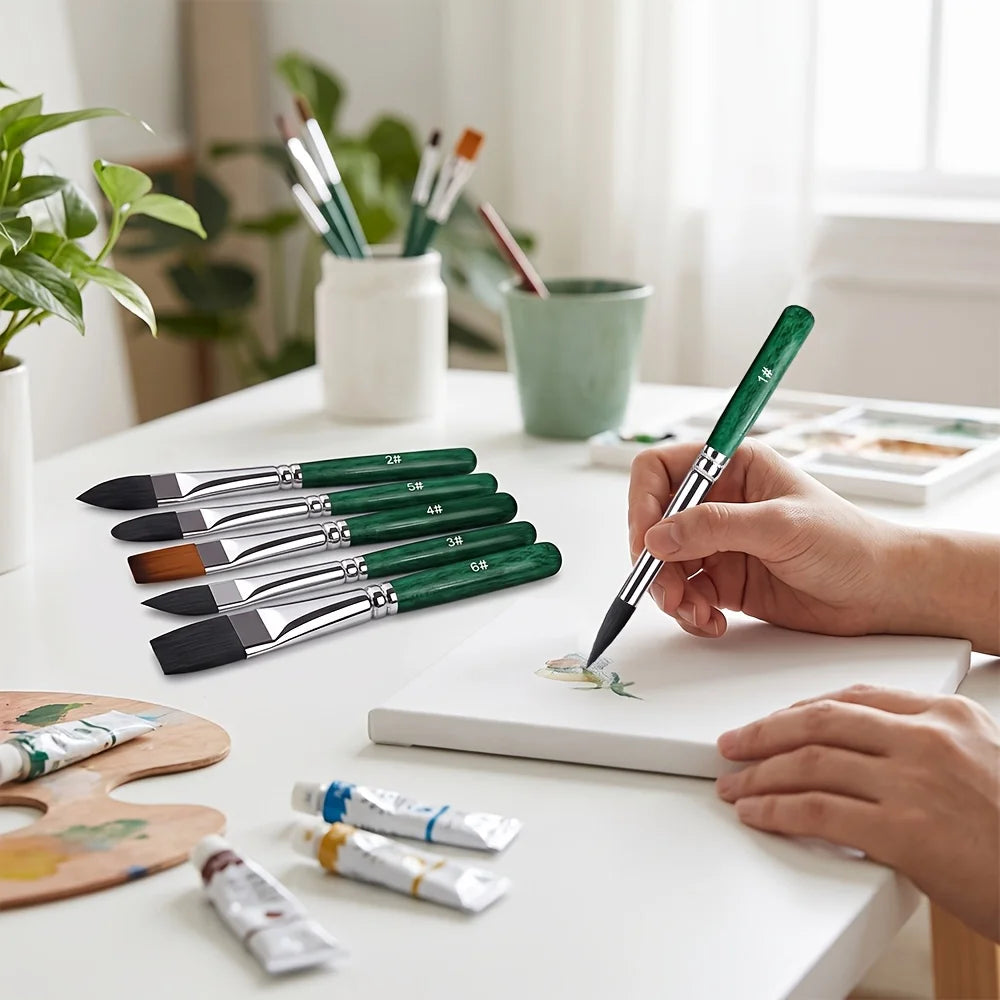 6-Piece Mini Watercolor Pen Set – Portable Wood Handle Sketch Pens Watercolor Pen Set Babs