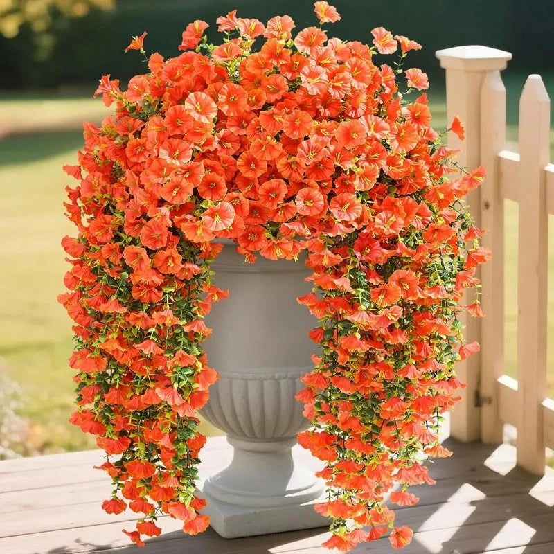 Artificial Morning Glory Vine Flowers – Wedding & Home Decor Artificial Flower Vine Babs orange 2 pcs